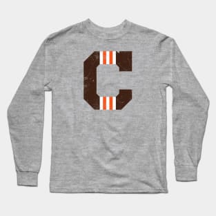 Cleveland C, vintage - orange Long Sleeve T-Shirt